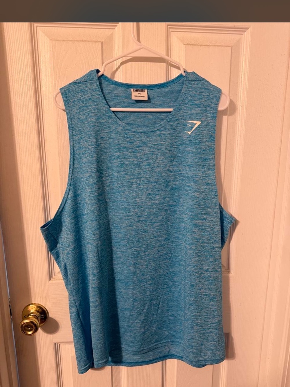 Gymshark Menโs Blue Heather Muscle Tee